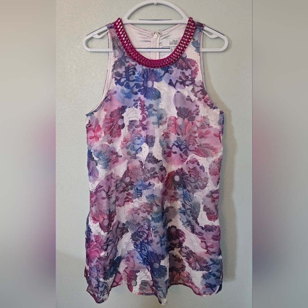 Badgley Mischka Belle | Floral A-Line Sleveless Shift Dress Size 12 - Picture 3 of 11